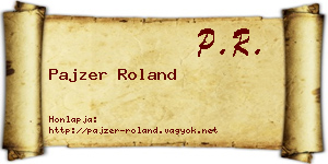 Pajzer Roland névjegykártya